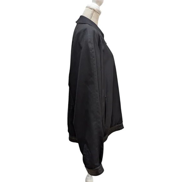 VTG One Hundred % Bijan! Cashmere & Silk Reversible Short Jacket w/ Leather Trim